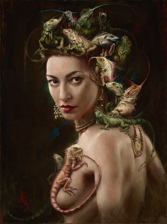 b_Amfibien Goddes, 24x18, oil on Belgian linen