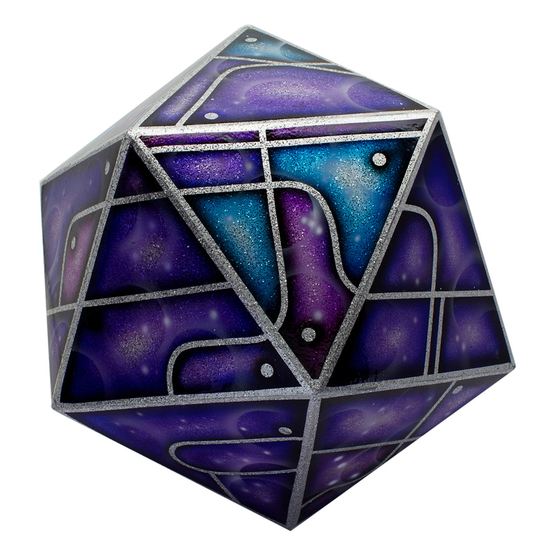 20 sided XL gaming dice Purple