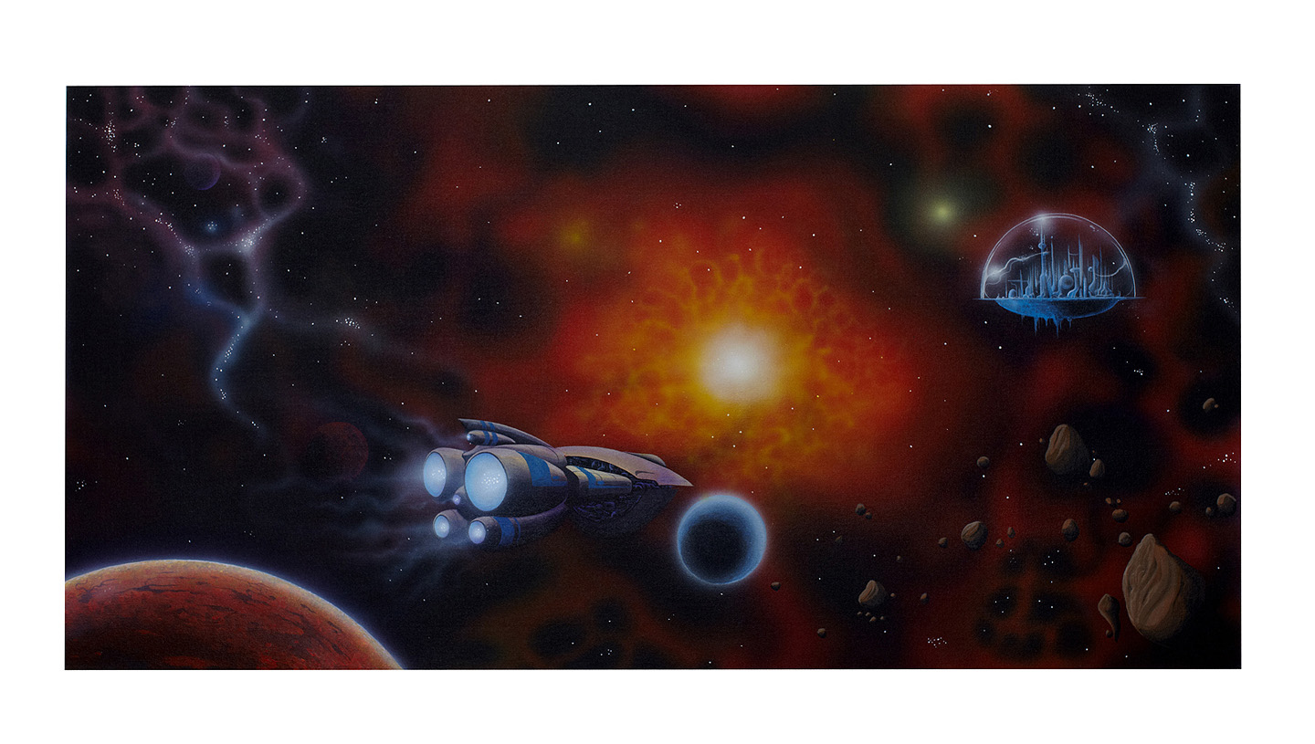 Fantastic Voyage painting 24 x 48 acrilic