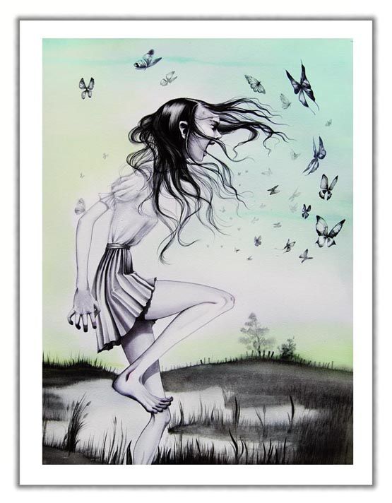 Annie Owens - Screaming at Butterflies - on paper