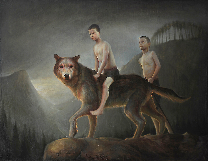 Romulus and Remus 22x28