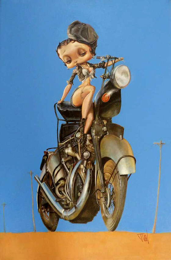 t_JOTA BIKER-BETTY-23X36 ACRYLIC ON CANVAS  $8950