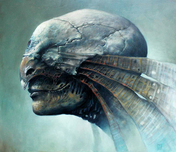 x_ZAWADZKI CYBERHEAD 36x32OIL ON WOOD BOARD $6,950