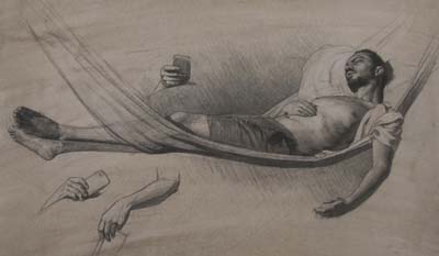 FHScholars Dream studyMan in Hammock 23X14