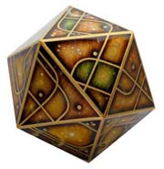 20 sided XL gaming dice gold