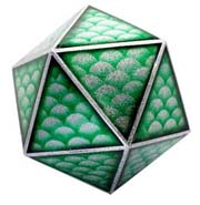 20 sided XL gaming dice green