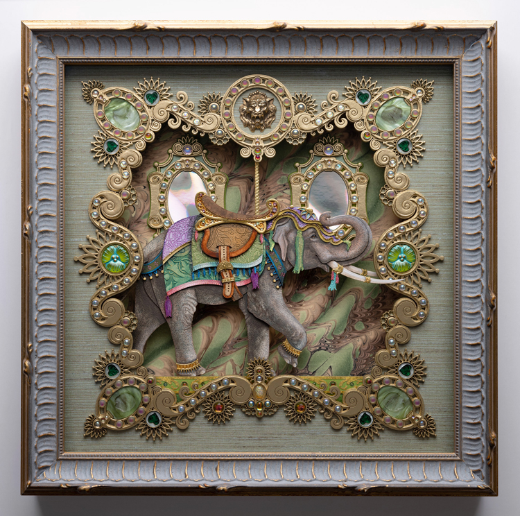 24grosElephant Carousel Framed