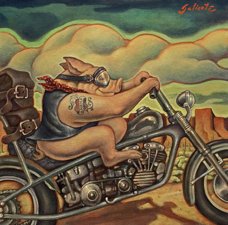 10DannyGalieote-InHogHeaven-12x12-Oil-4500