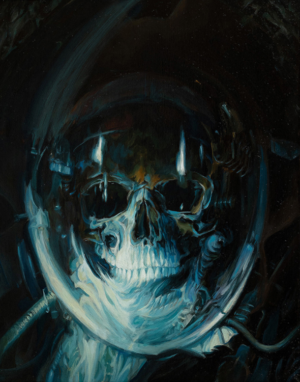 59Skullnaught eclipse 11x14 oil on linen