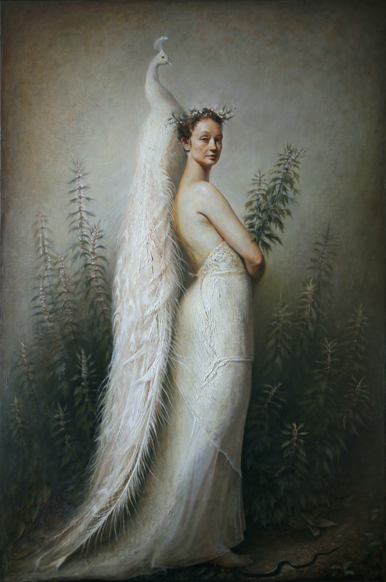 ZChiron's Yarrow (Achillea millefolium) _ 31 x 39 (79 x 99cm) _ Oil on Hemp