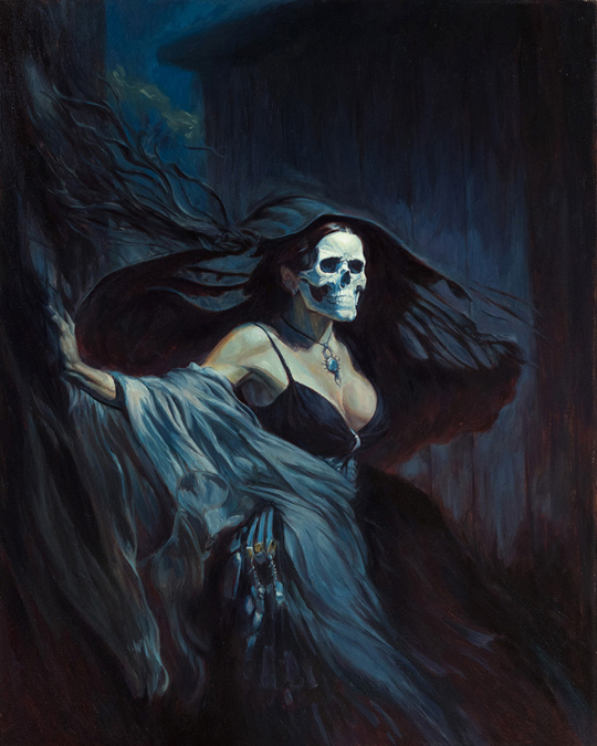 13Skeletia a midnight roamer 16x20 oil on canvas