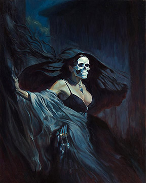 13Skeletia a midnight roamer 16x20 oil on canvas