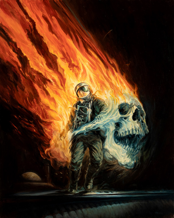04Shane Pierce Skull'naught Solar Flare 16x20 canvas